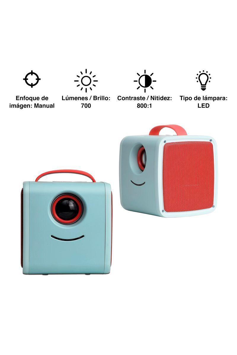 Mini Proyector Portátil 11,5x10,3x10,5 cm Celeste-1