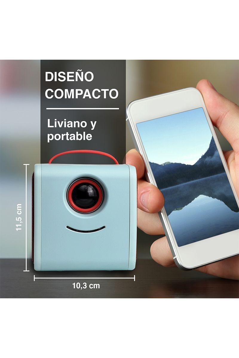 Mini Proyector Portátil 11,5x10,3x10,5 cm Celeste-4