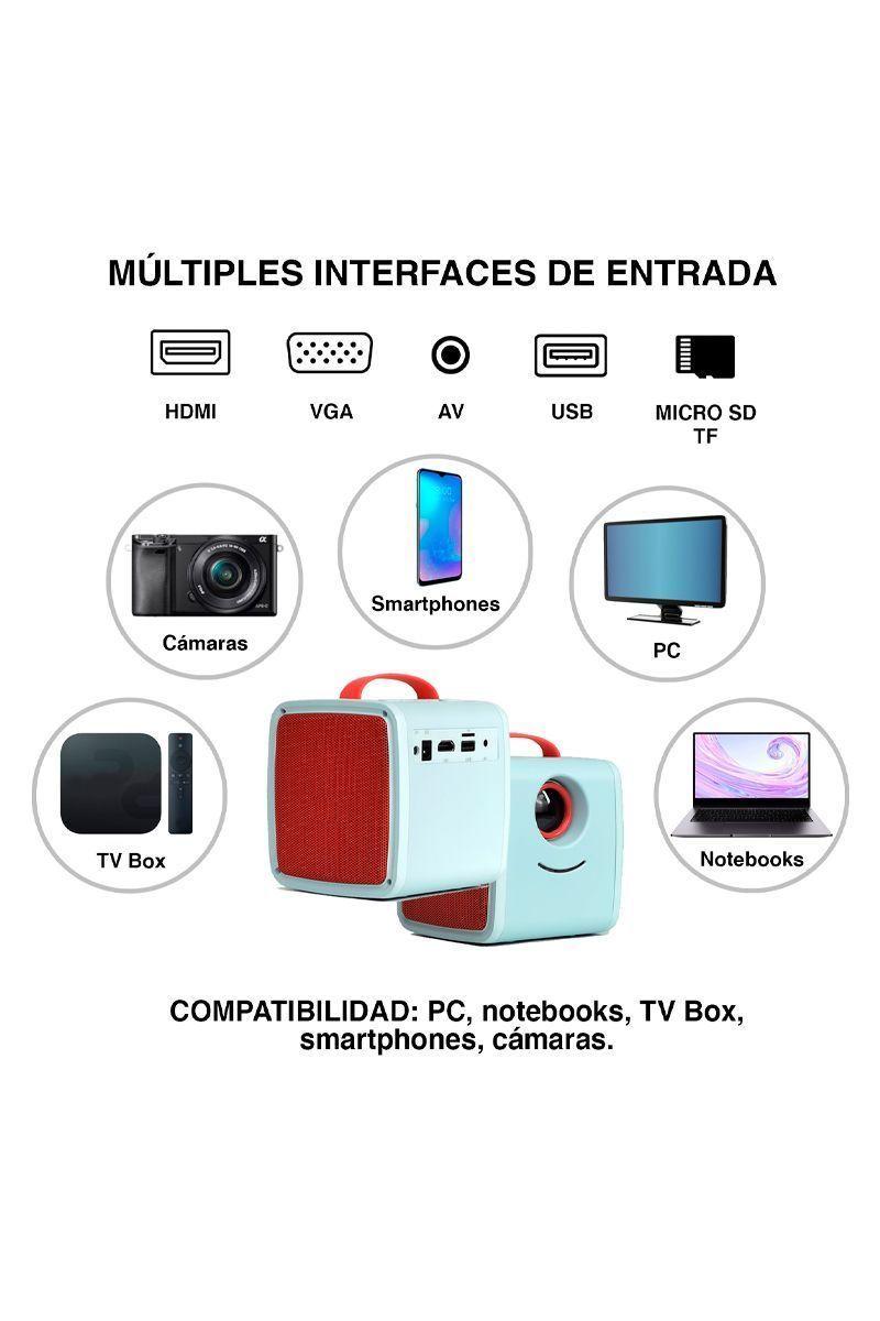 Mini Proyector Portátil 11,5x10,3x10,5 cm Celeste-3