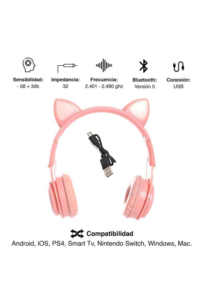 Audífonos Headphones Y08M Rosado-2