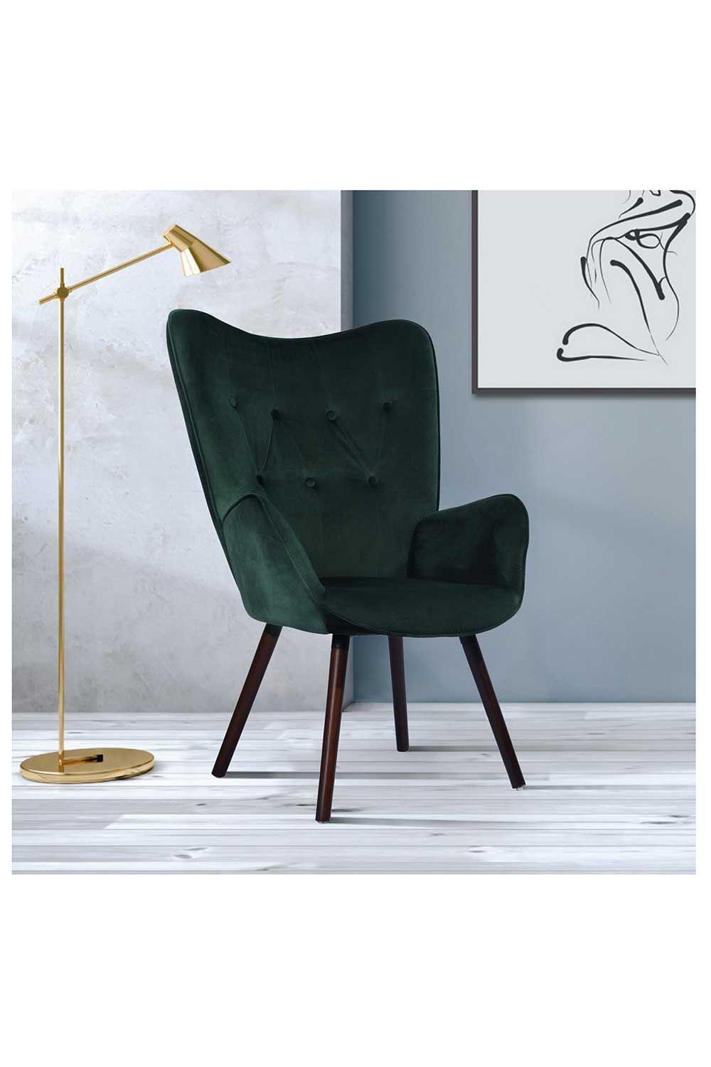 Sitial Terciopelo Respaldo Alto - Verde-5