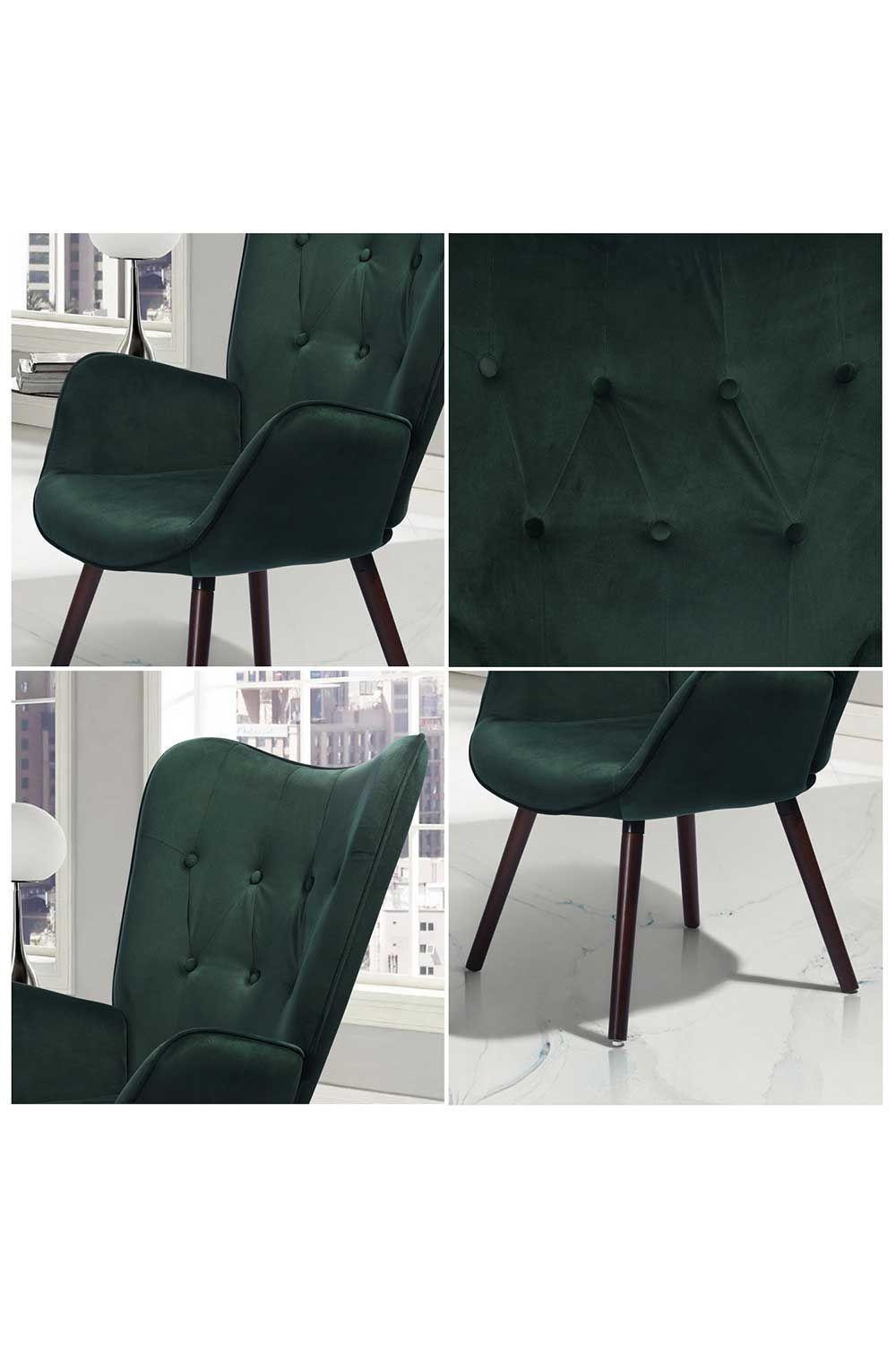 Sitial Terciopelo Respaldo Alto - Verde-4