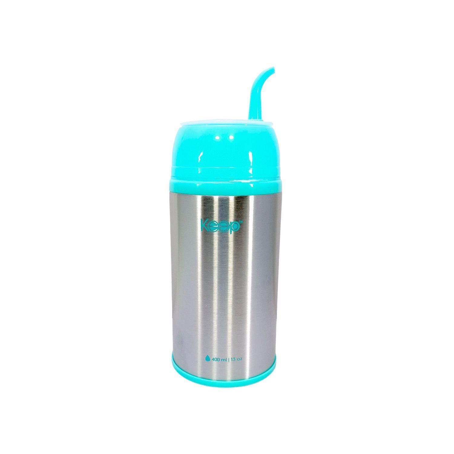 Termo Mate Para Viaje 400 ml Colores Autocebable Amarillo/Celeste-2