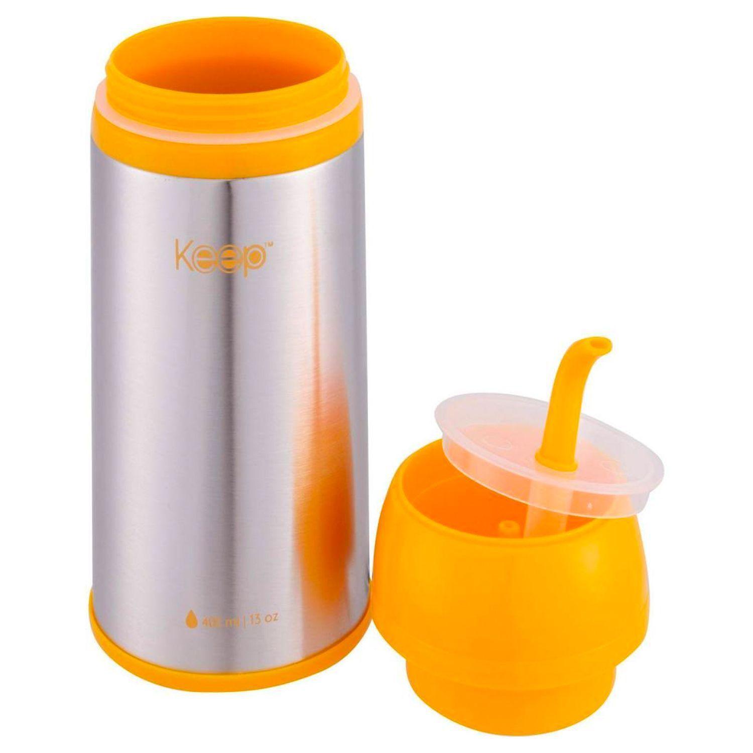 Termo Mate Para Viaje 400 ml Colores Autocebable Amarillo/Celeste-10