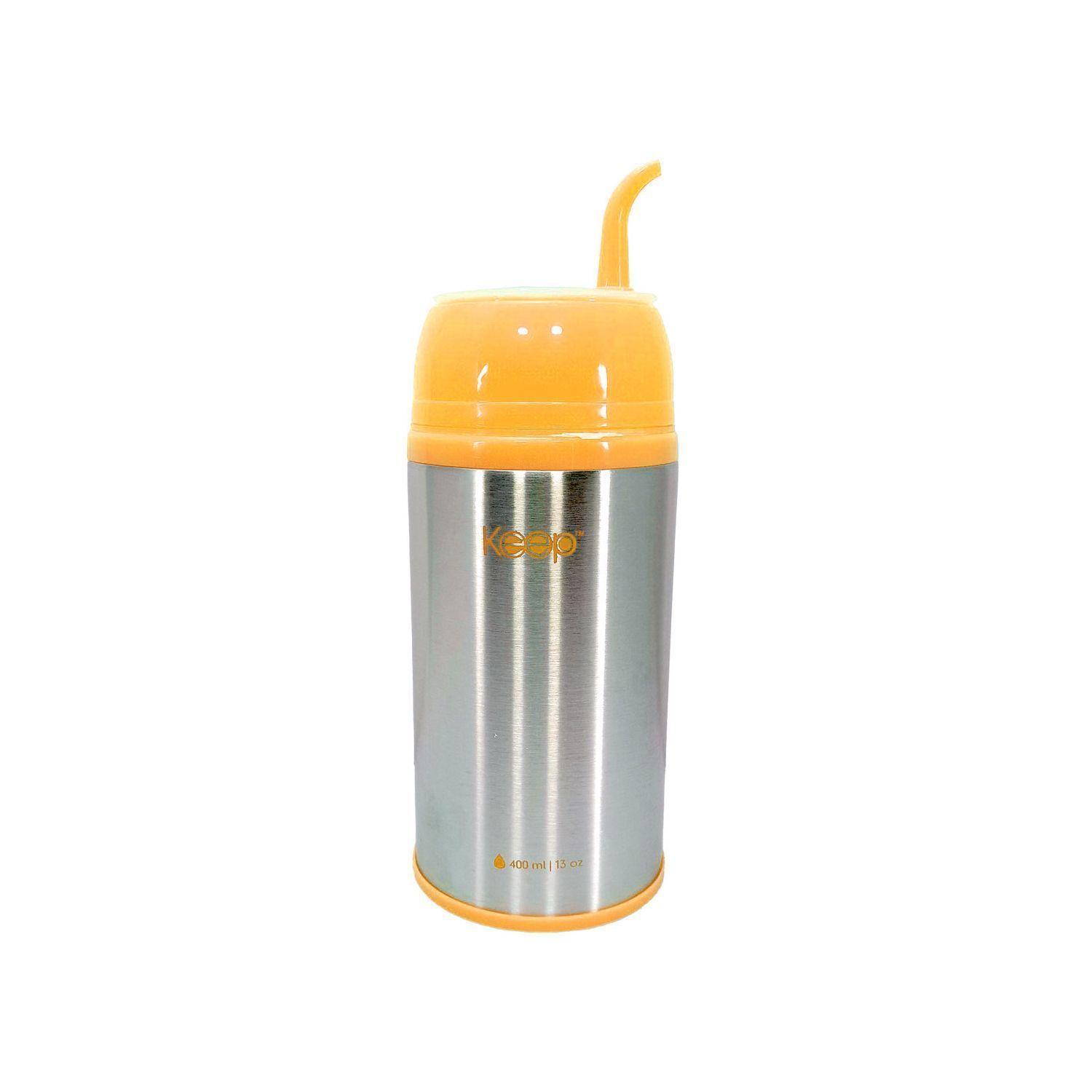 Termo Mate Para Viaje 400 ml Colores Autocebable Amarillo/Celeste-5