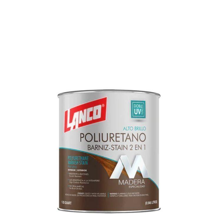 Barniz De Pu Entintado, Con Doble Filtro Uv, Color Nogal, 1/4Gl-0