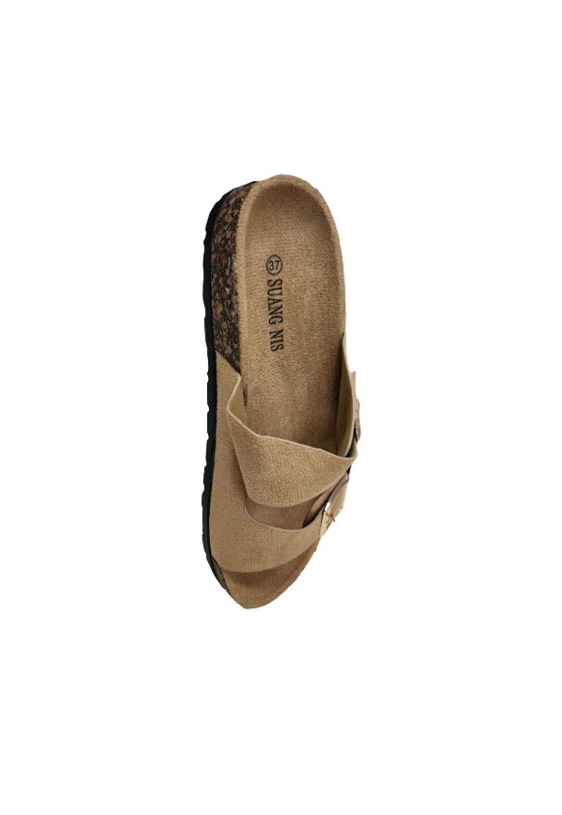 Sandalia Mujer Beige Hebilla-3