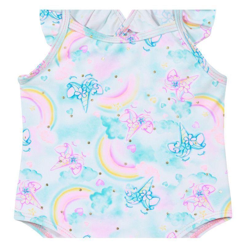 Traje de Baño Bebé UV+30 Vuelos Folia Blanco-2
