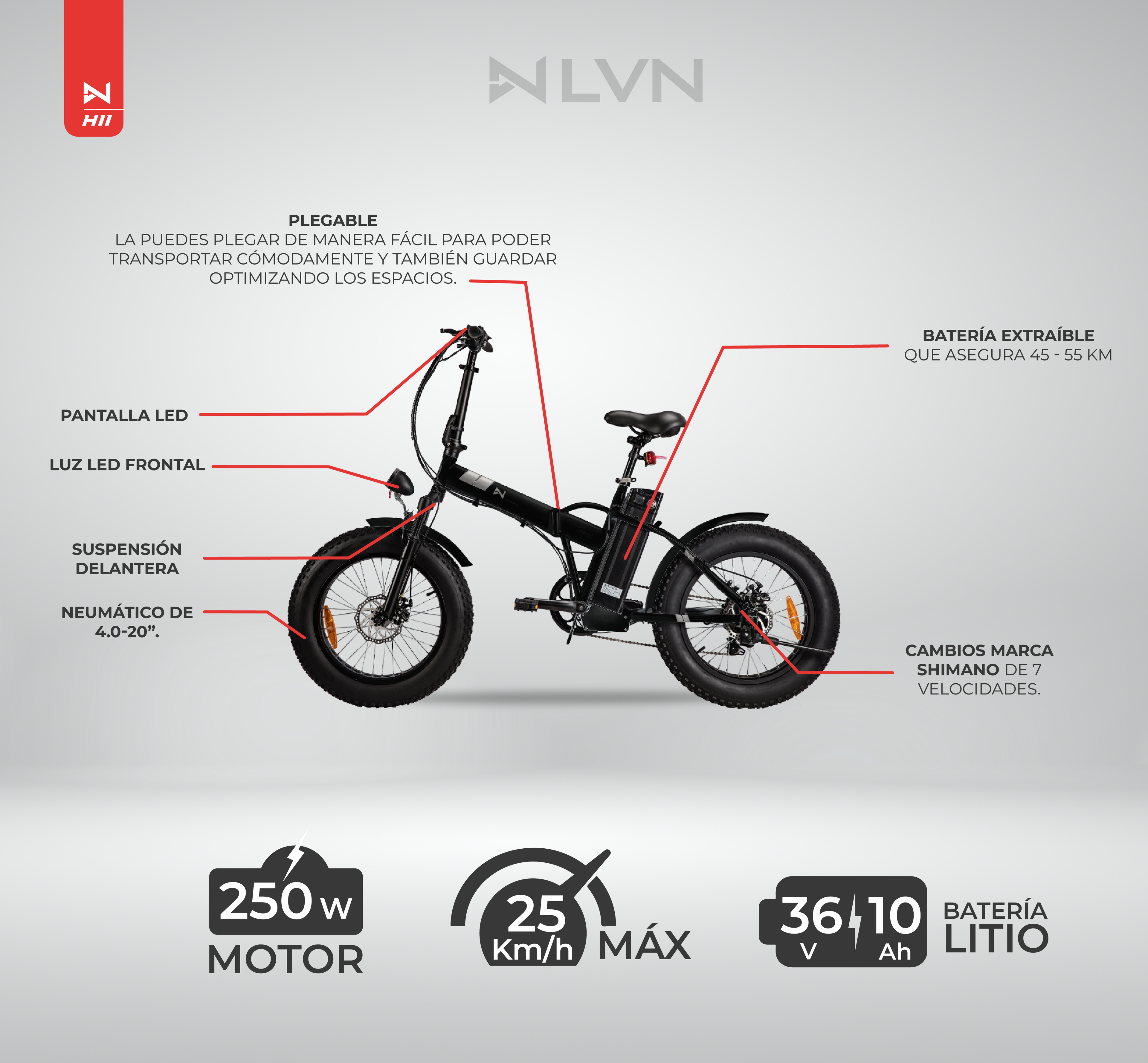 BICICLETA ELÉCTRICA URBAN LVN-4