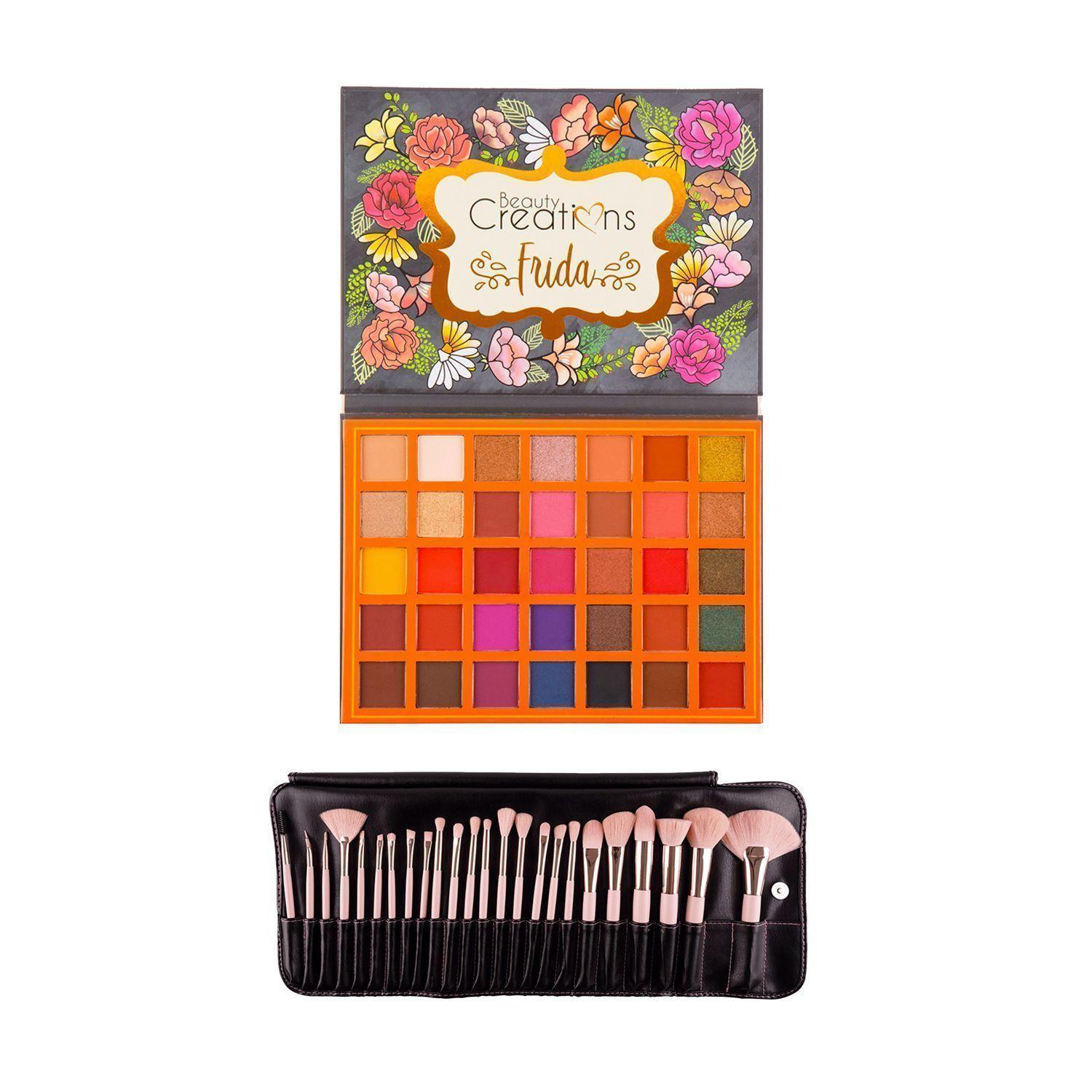 Pack Paleta De Sombra “Frida”+ Set 24 Brochas Pretty In Pink de Beauty Creations-0