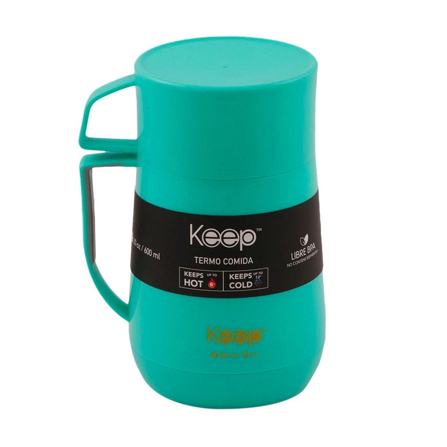 Termo Para Comida PP 600 ml Celeste / Amarillo - Keep-0