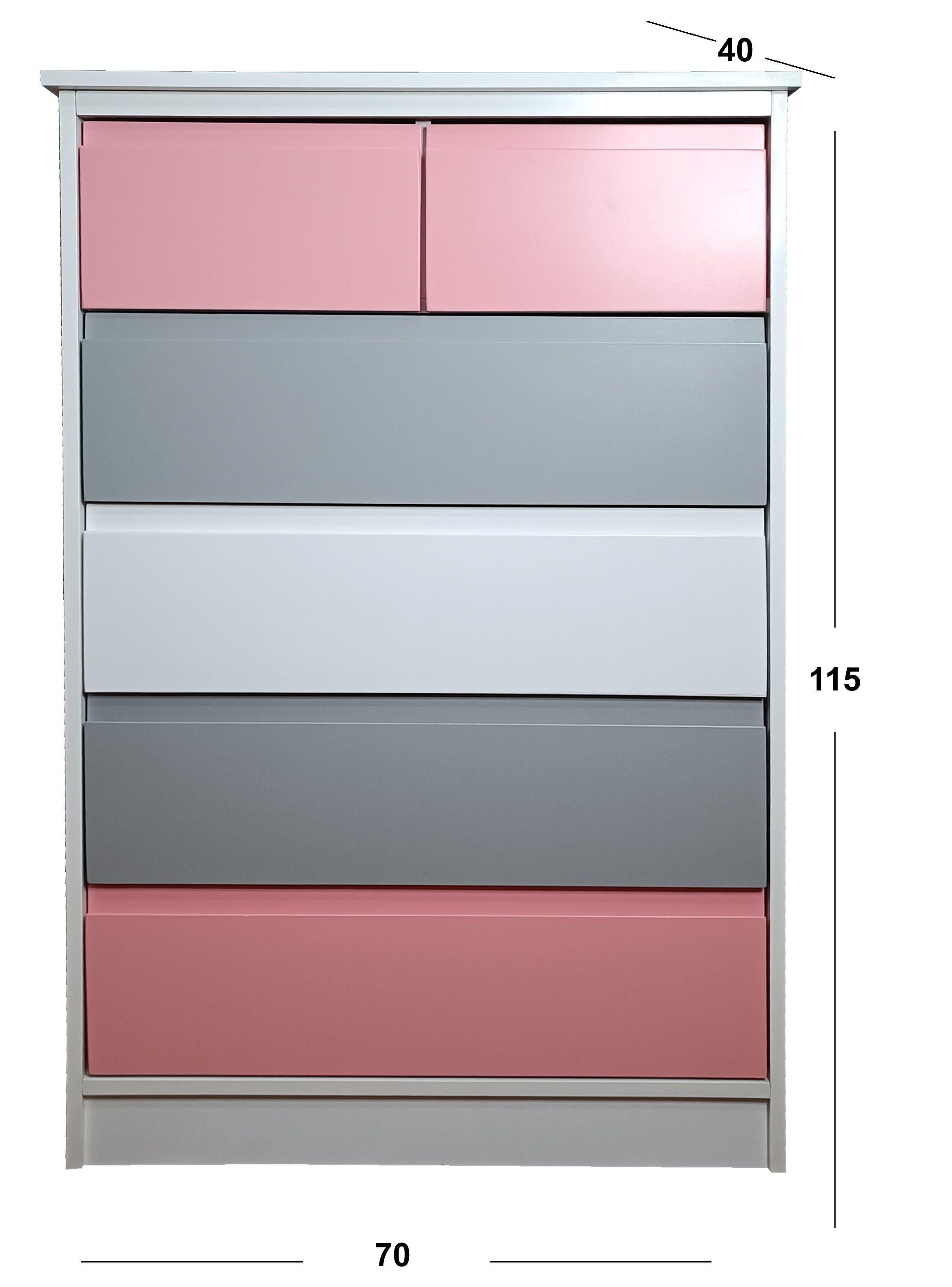 Cajonera 6 C Rosado Gris Minimal-2