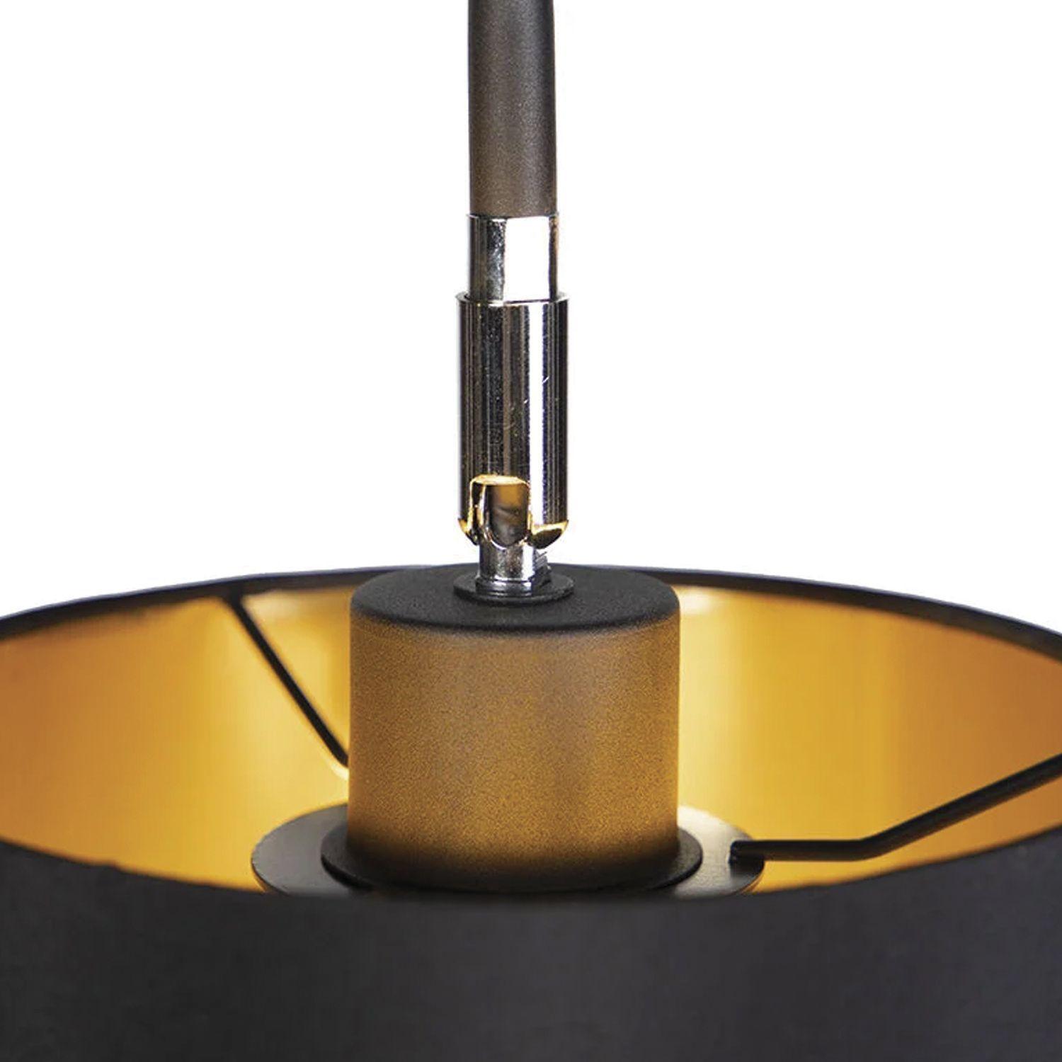 Lámpara de Piso "Lanterna" E-27 Negro/ Dorado-5