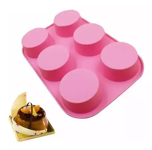Pack X2 Moldes Silicona Moldes Cupcake Molde 6 Cavid Muffin (X2-ROS-110664)-3