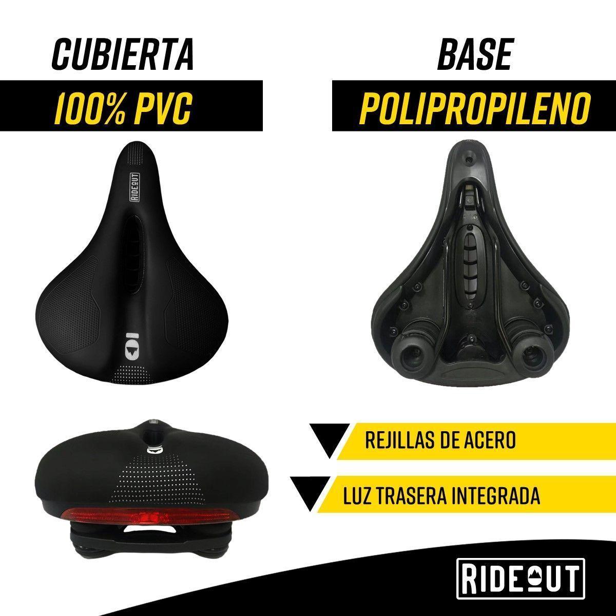 Asiento Sillin Bicicleta Antiprostático Flyrock +Luz Trasera-3