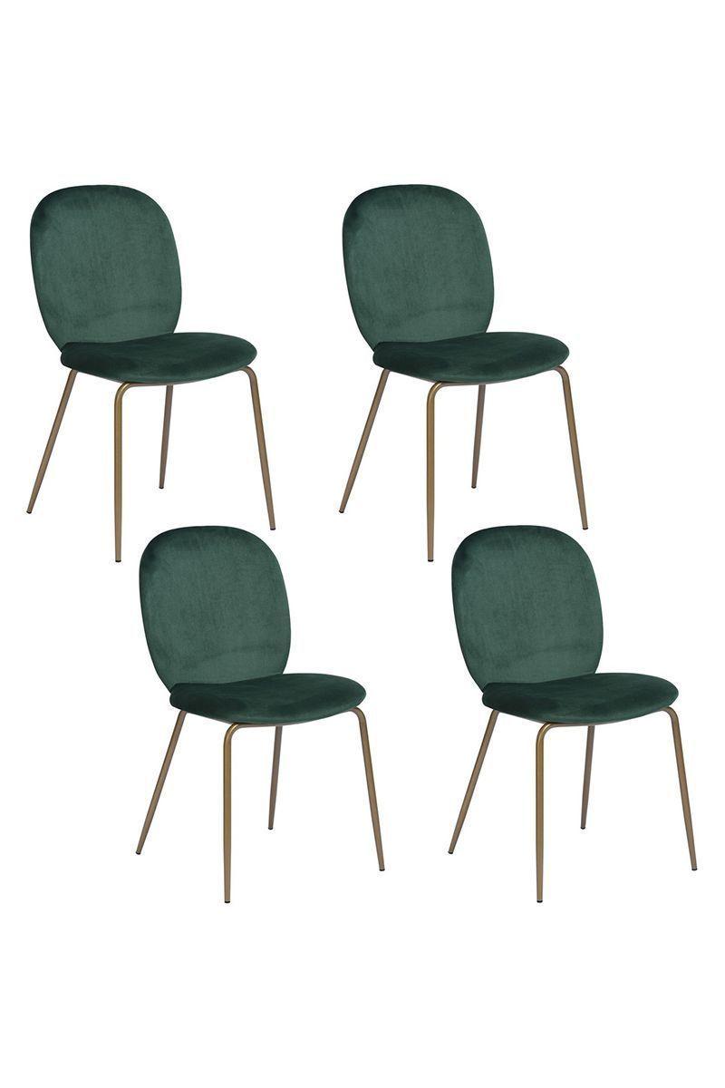 Pack 4 Sillas Comedor Sitial Golden Terciopelo Verde-0