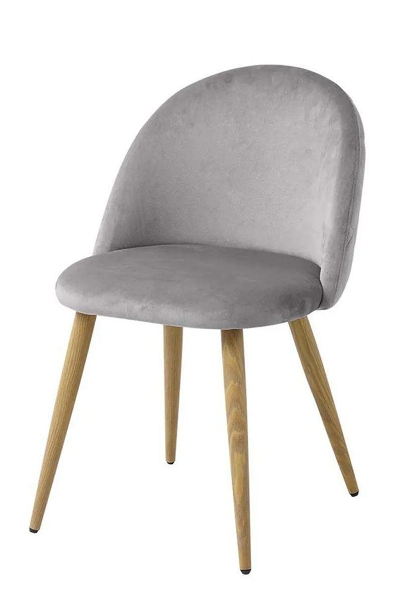Pack 4 Sillas Comedor Sitial Terciopelo Gris-2