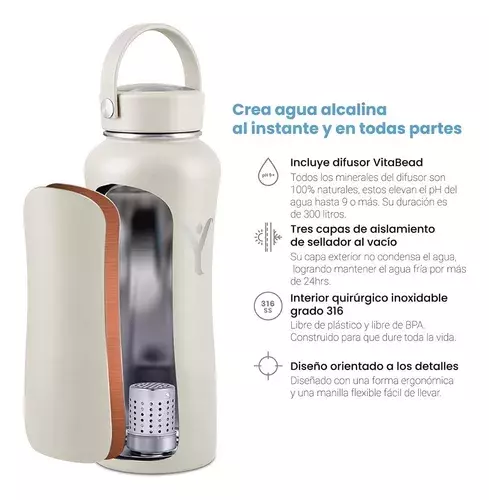 Botella Insulada de Agua Alcalina 1182ml Perla Dyln-4