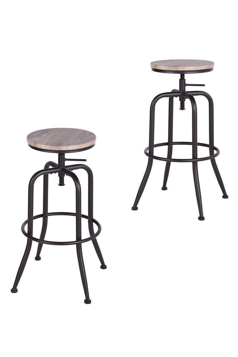 Piso Bar Taburete Altura Ajustable MDF y Metal-3