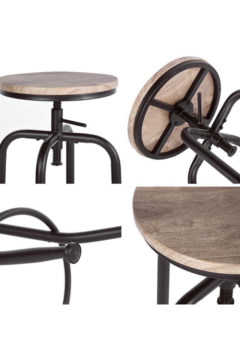 Piso Bar Taburete Altura Ajustable MDF y Metal-4