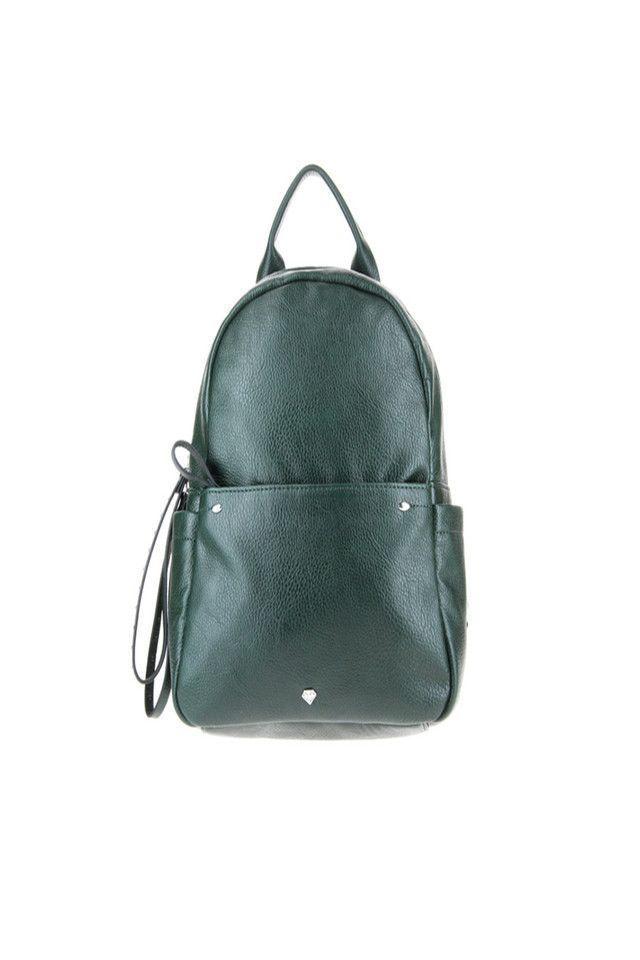 Cartera Mochila Ecocuero Verde i-D-0