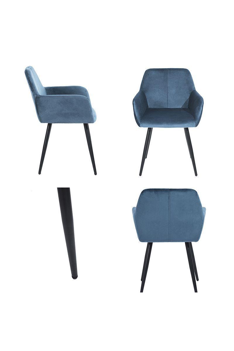 Pack 2 Silla Sitial Lyanco De Comedor Azul-4