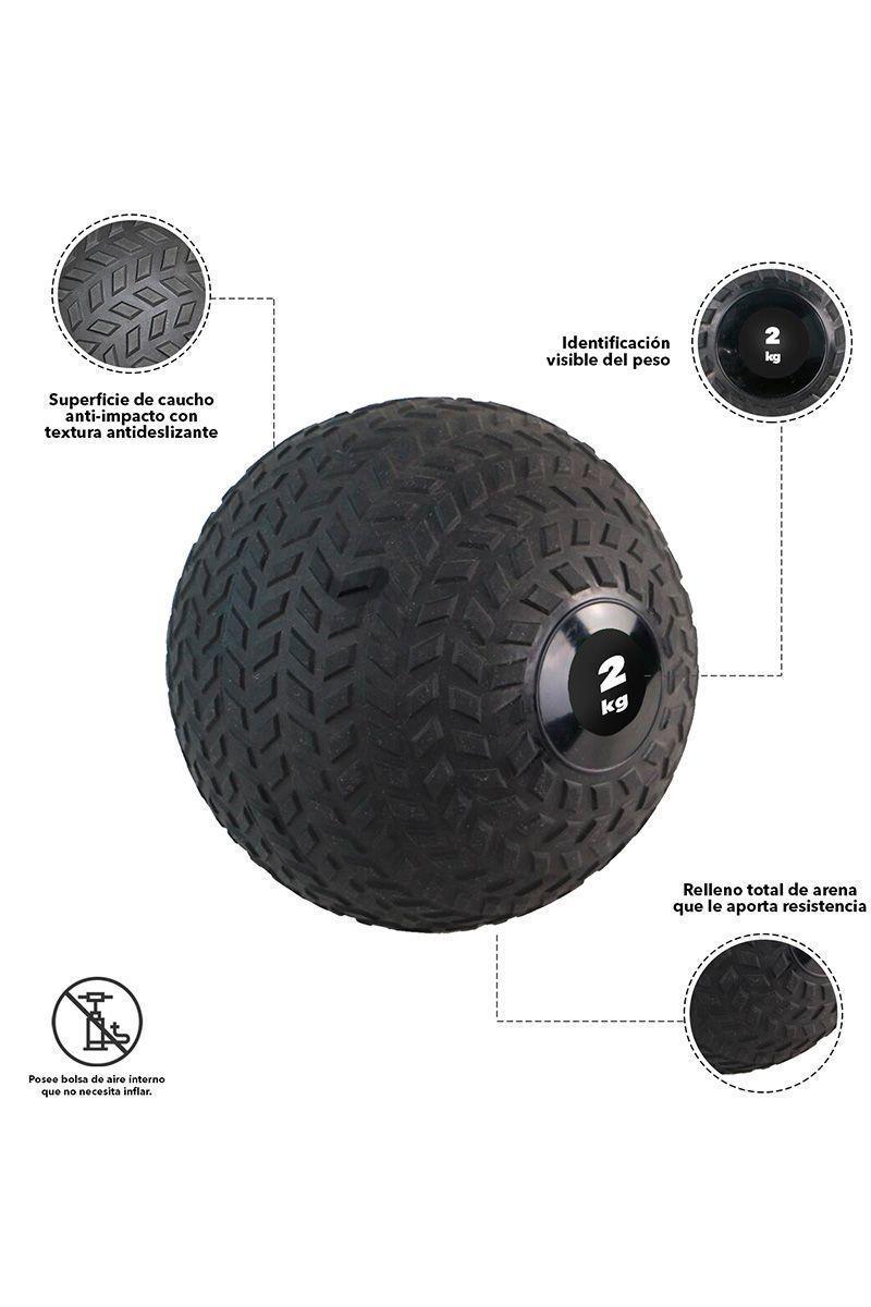 Slam Ball Pro Tire Medicinal 2 Kg Negro-3