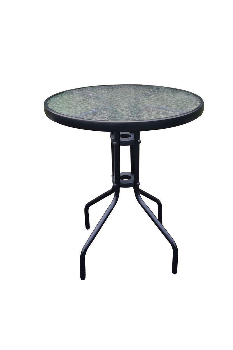 Set de Terraza de Acero y Mesa de Vidrio Negro-4