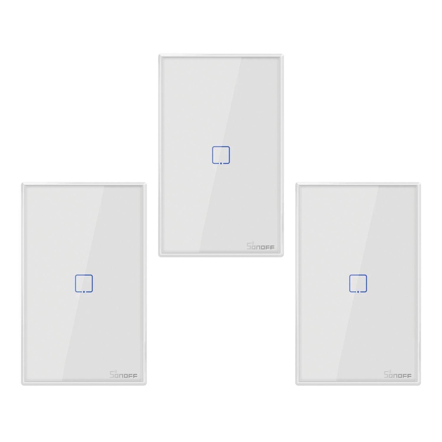 Pack 3 Interruptores Smart 1 Canal Blanco WiFi T0US1C Sonoff-0