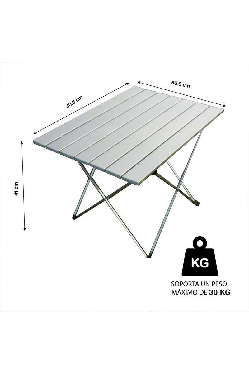 Mesa de Camping Plegable Portátil Gris-2