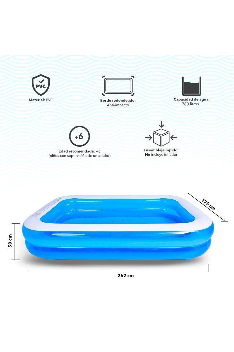 Piscina Rectangular Inflable 780 L 235x155x40 cm-2