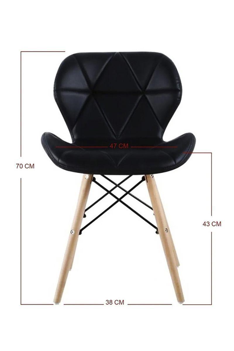 Pack 4 Sillas Eames Acolchada Negro-5
