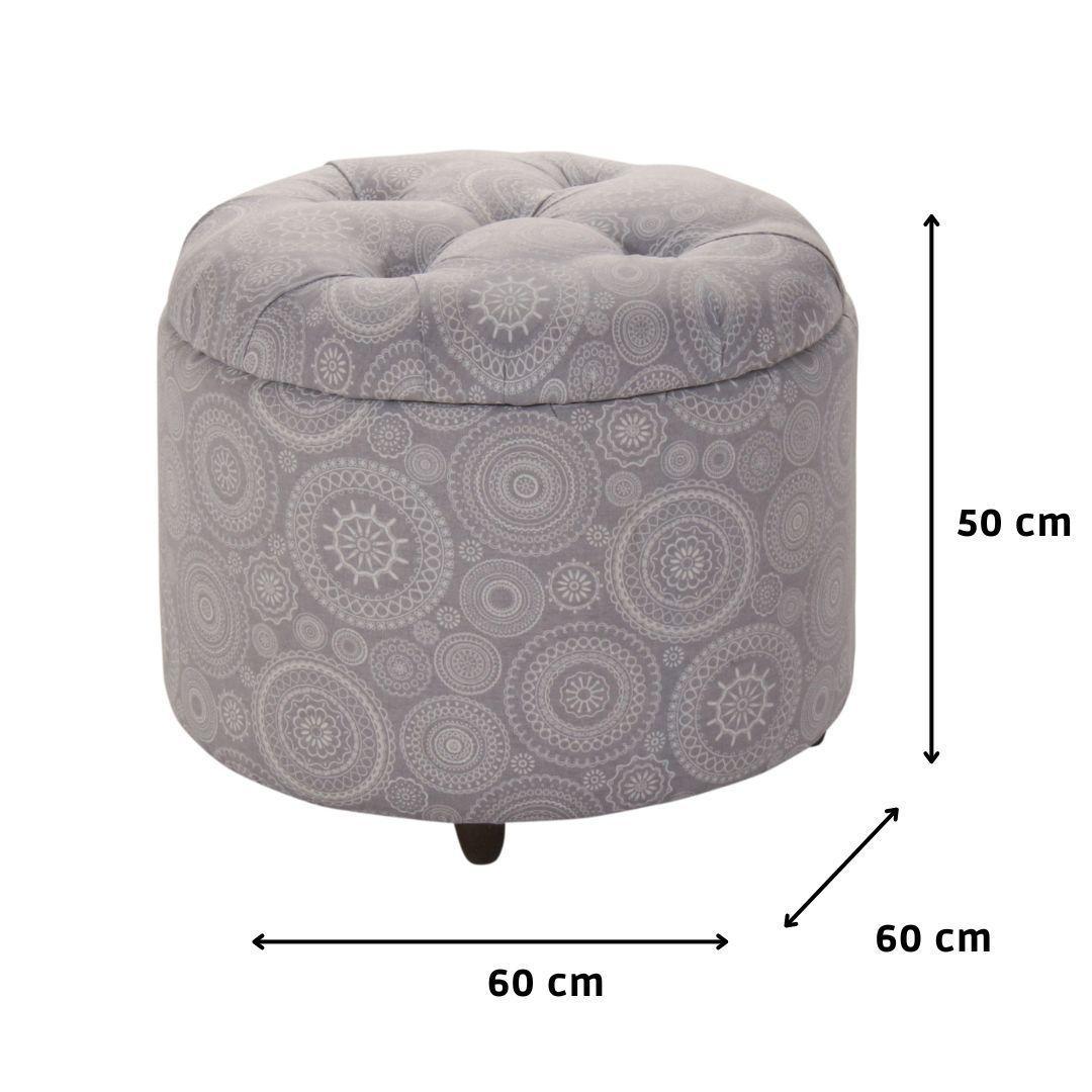 Pouf Baúl Zoe Mándala Estampado 60x60x50 Cm Máxima Design-5