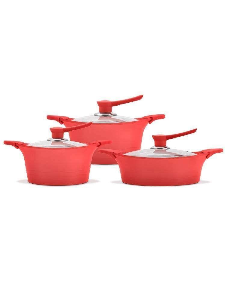 BATERIA DE COCINA ALUMINIO FUNDIDO COLOR CHERRY-0