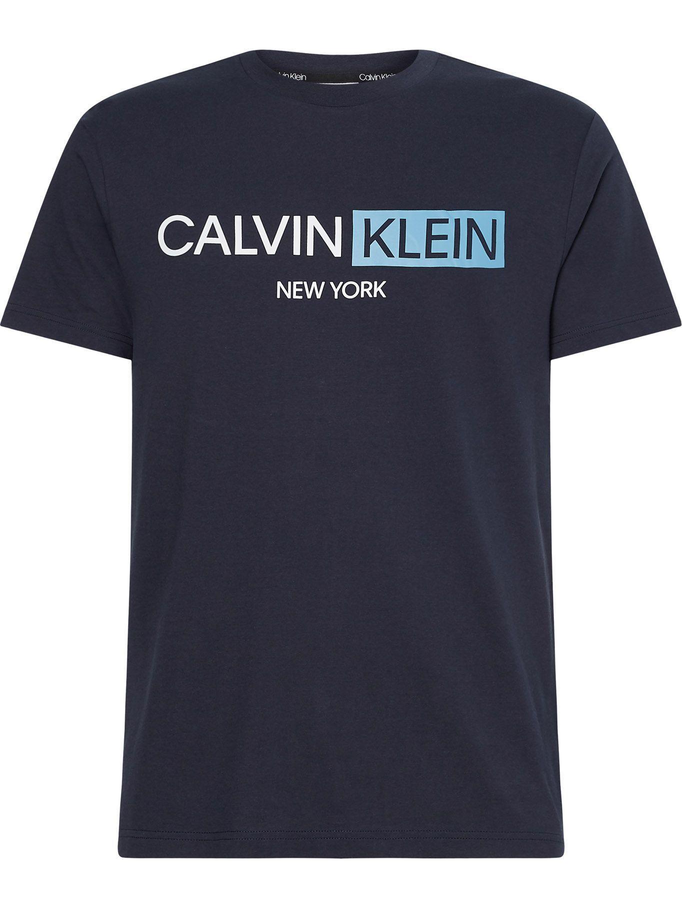 Polera Contrast Graphic Azul Calvin Klein Hombre-0