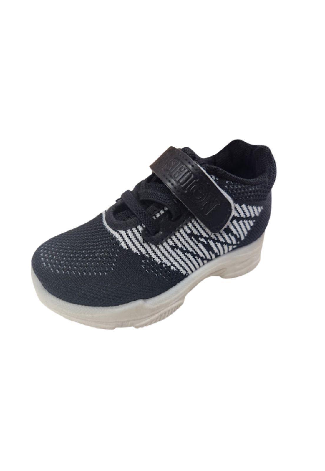 Zapatilla Deportiva Niño Negro Velcro-0