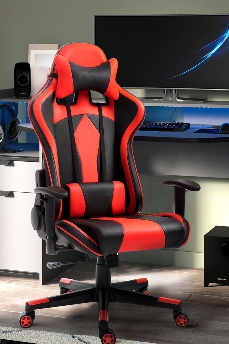 Silla Gamer Racing League Reclinable 180° Rojo-1