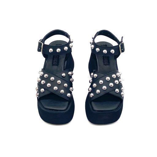 Sandalias Santina Negro Tachas-2