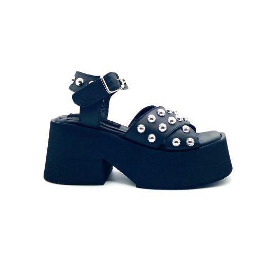 Sandalias Santina Negro Tachas-0