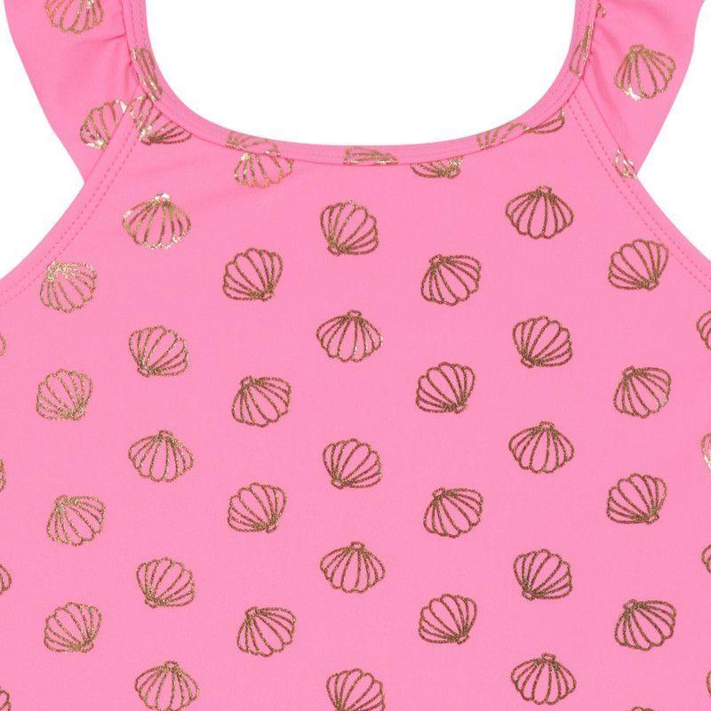 Traje de Baño Tankini UV30+ Top con Mangas para Niña Coral-3