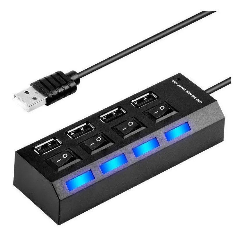 Hub 4 Puertos Multi Usb 2.0 Indicador Luz-0