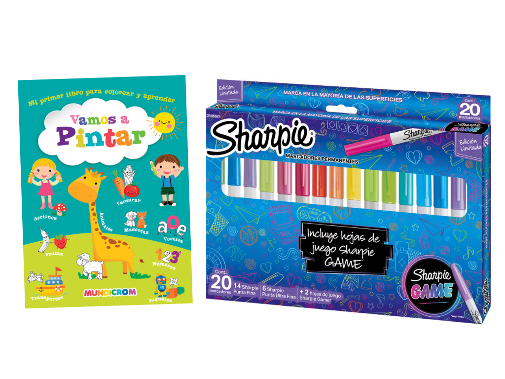 Pack Libro Vamos a pintar + 20 Sharpie Game-0