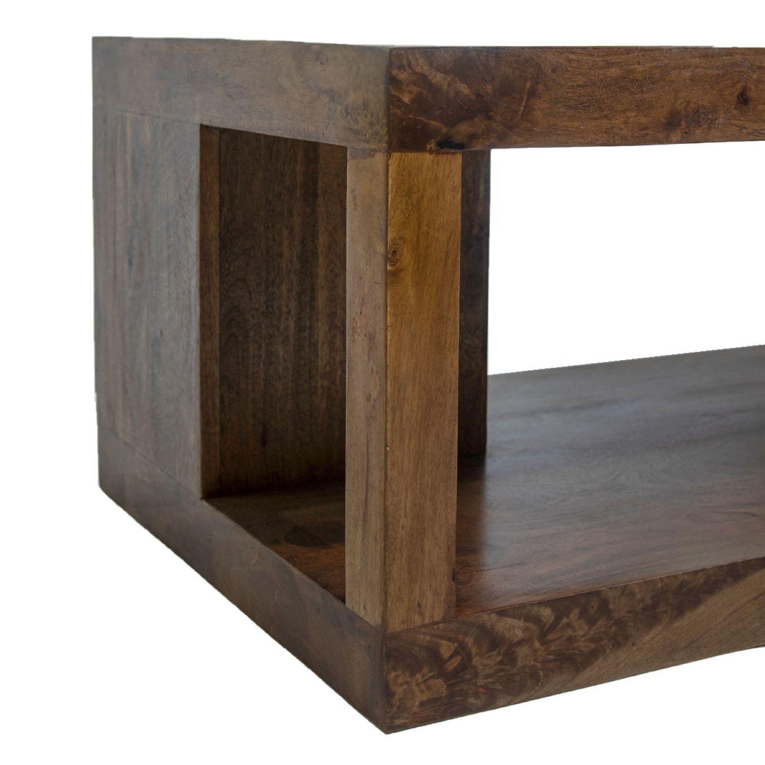 Mesa De Centro Rectangular Madera De Mango 115x60x45cm-2