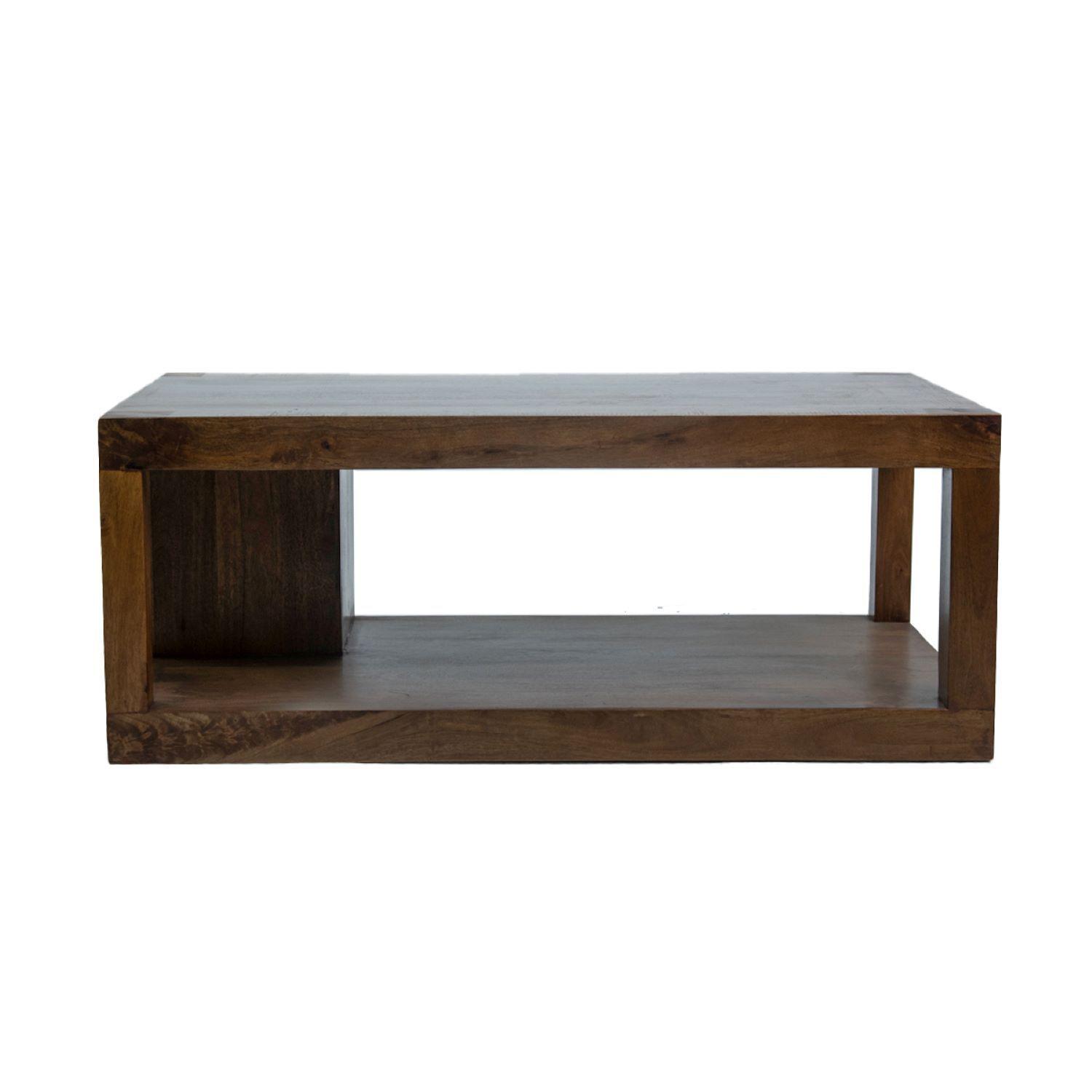 Mesa De Centro Rectangular Madera De Mango 115x60x45cm-0