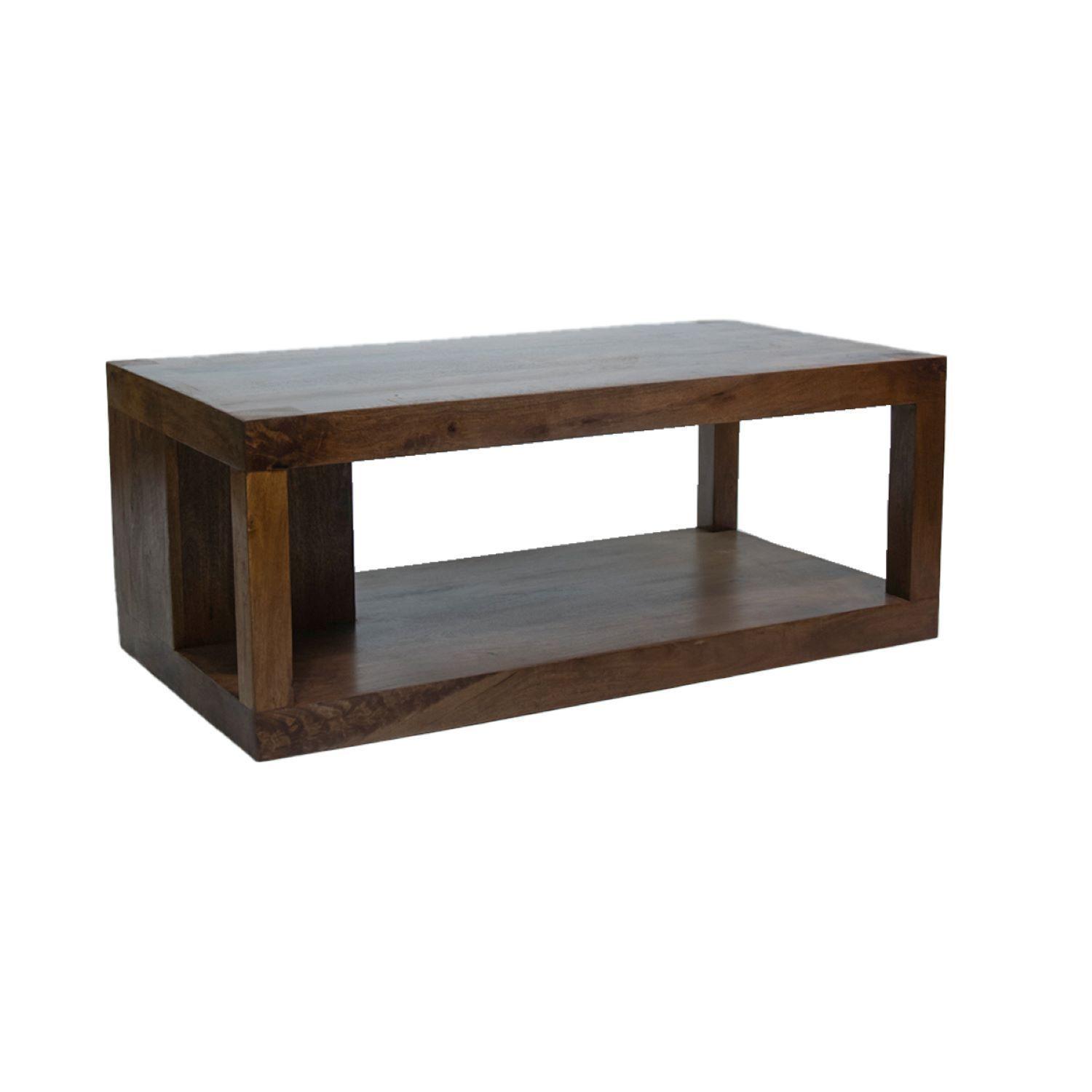 Mesa De Centro Rectangular Madera De Mango 115x60x45cm-1