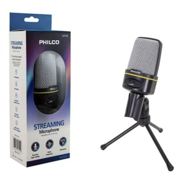 Microfono Condensador GM100 Philco Streamer Con Tripode-2