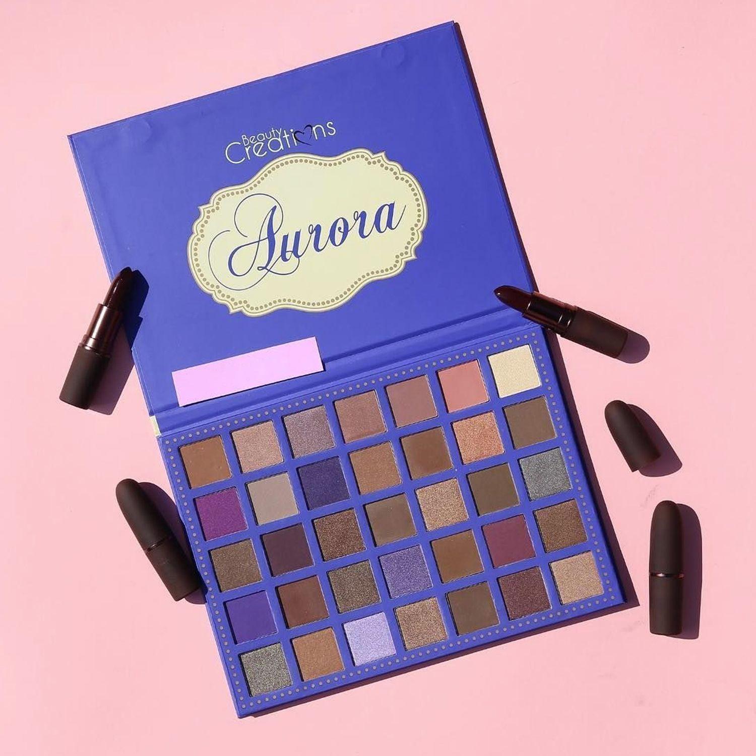 Pack Paleta De Sombra "Aurora" + Set 12 Brochas Holo Fun y Estuche de Beauty Creations-3