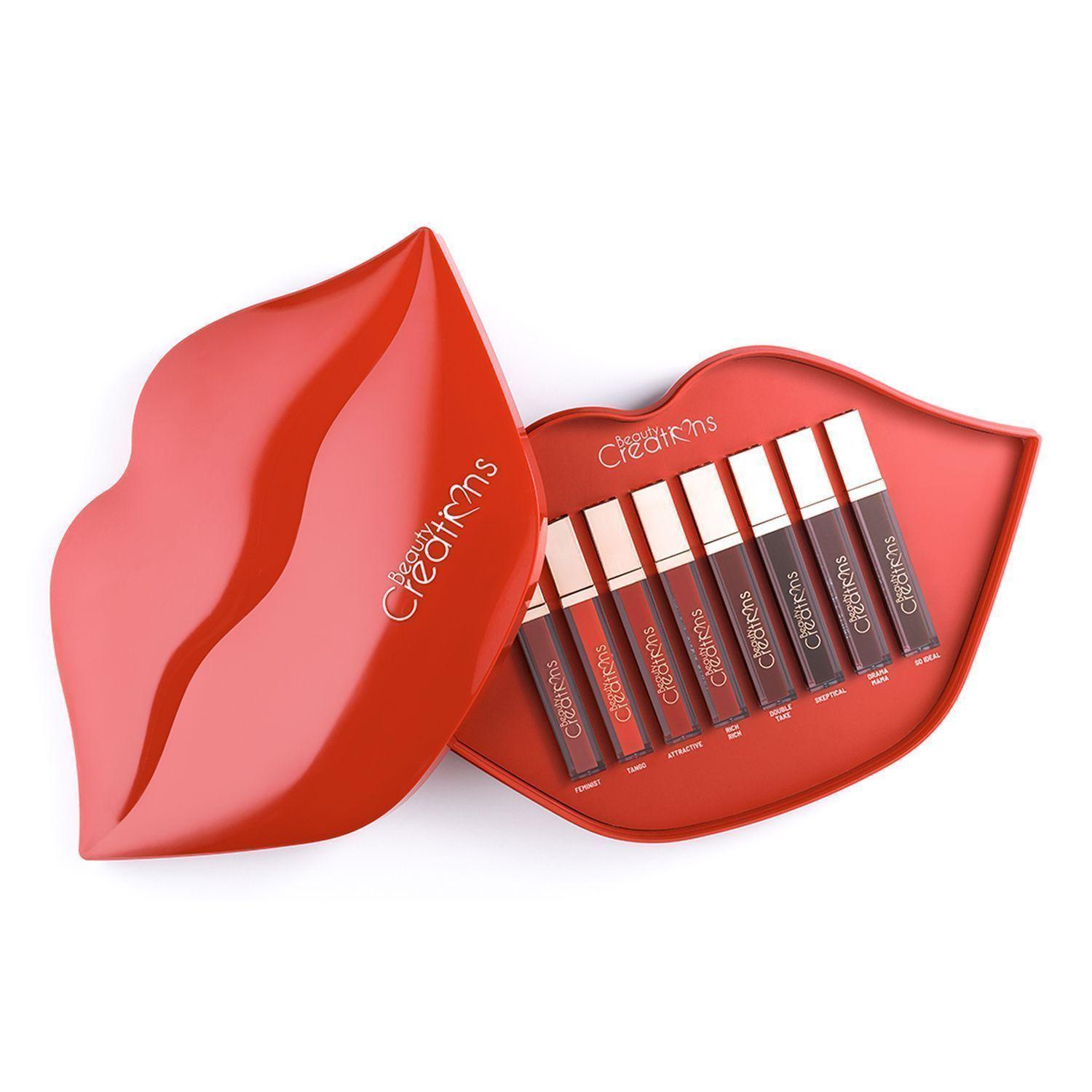 Set de 8 Labiales Seal The Deal "The Bold" Color Rojo Beauty Creations-0