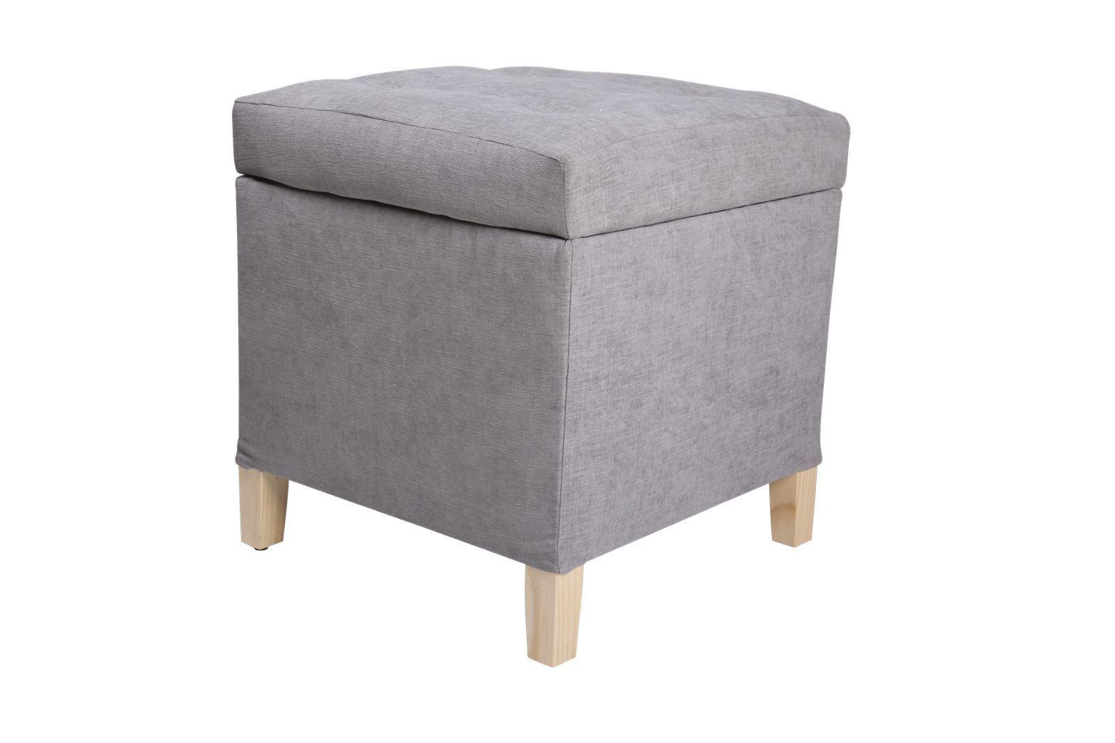 Pouf-Baúl Rucato Gris-Claro Altea 46x46x50 cm Máxima Design-3
