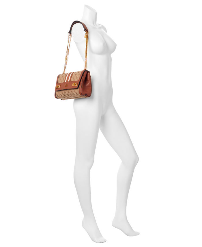 Cartera Guess Katey Flap Shoulder Bag Llg Café-4